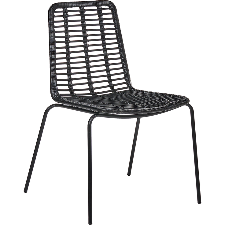 Esszimmerstuhl 2er Set TAOS Rattan Schwarz – Bild 4