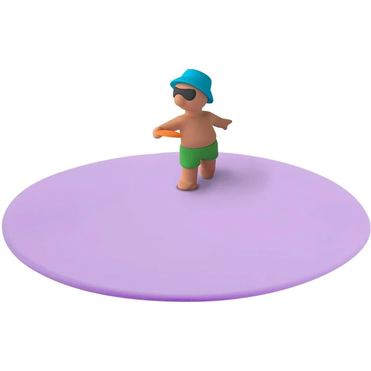 Lurch Mein Deckel Summer Fun Finn Frisbee, Glasabdeckung aus BPA-freiem Premium-Platin-Silikon, Ø 10,5cm, Lila