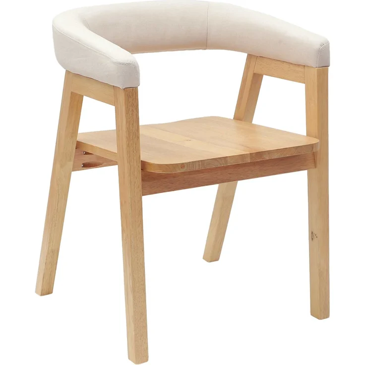 vidaXL Esszimmerstühle 2 pcs Natur 54 x 57 x 73 cm Massives Gummiholz 42020423 – Bild 3