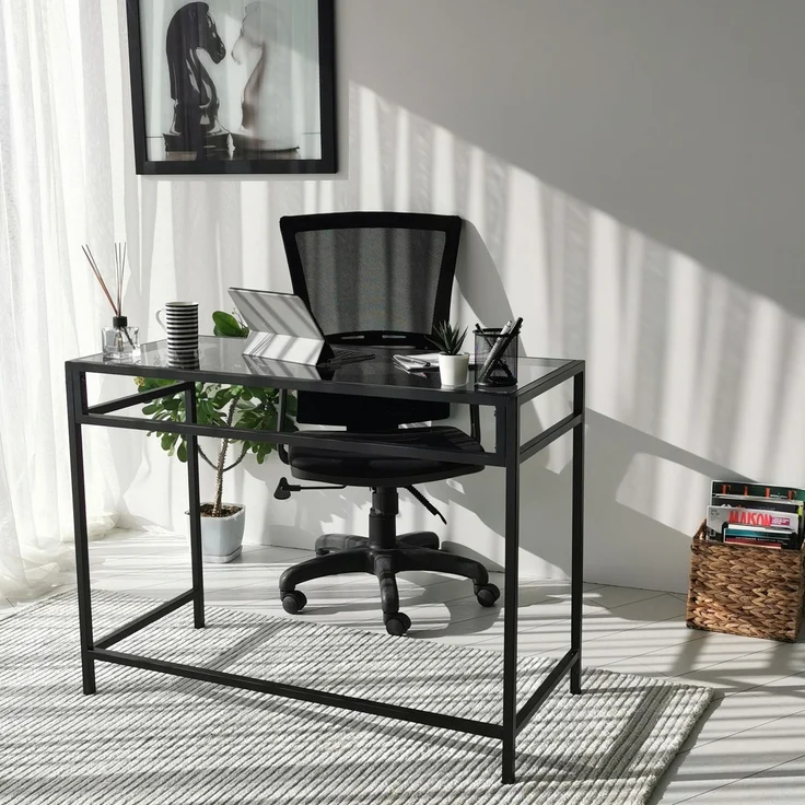 Skye Decor 'Network Çalışma Masası / 100x45cm M100F' Schreibtisch, Schwarz / Rauchgrau, 100 x 75 x 45 cm – Bild 2