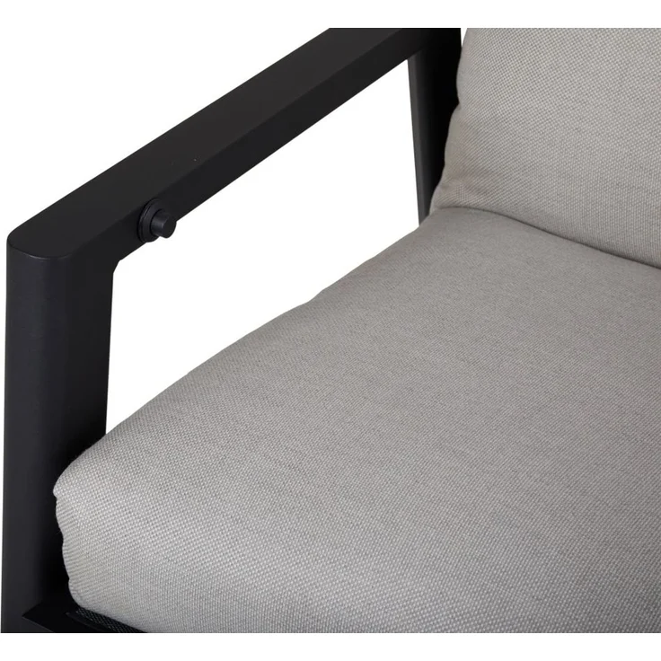 Gartensessel Slide von Brafab aus Aluminium und Stoff, modern und gepolstert, aschgrau, mit verstellbarer Rückenlehne – Bild 7