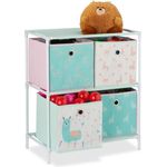 Relaxdays 'Lama' Kinderregal mit 4 Boxen