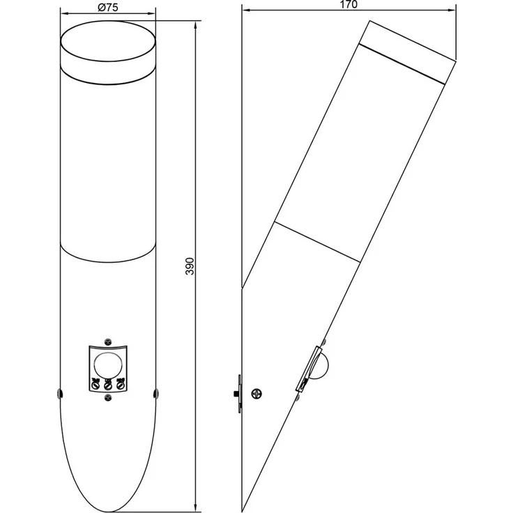 2er Set LED Außenwandleuchten mit Bewegungsmelder Silber, Höhe 39cm – Bild 10