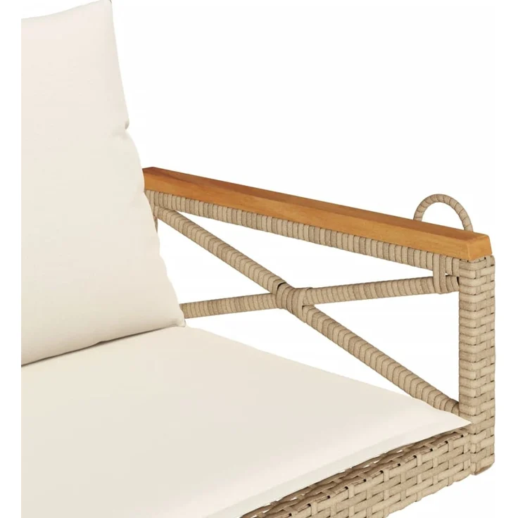 vidaXL Hängebank mit Kissen Beige 109x62x40 cm Poly Rattan 368157 – Bild 7