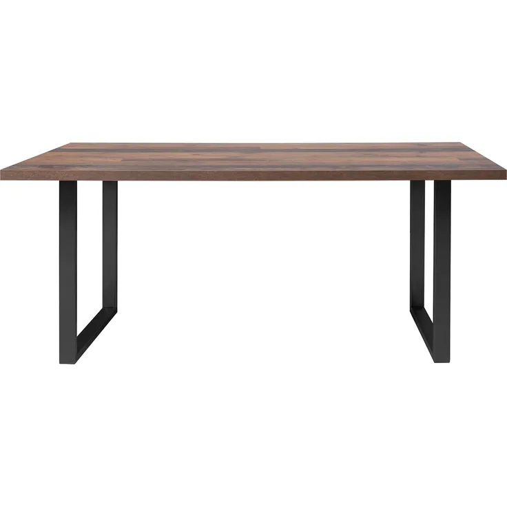Esstisch >Talbert< in Old Wood Vintage Schwarz aus Metall - 180x74,4x90 (BxHxT)