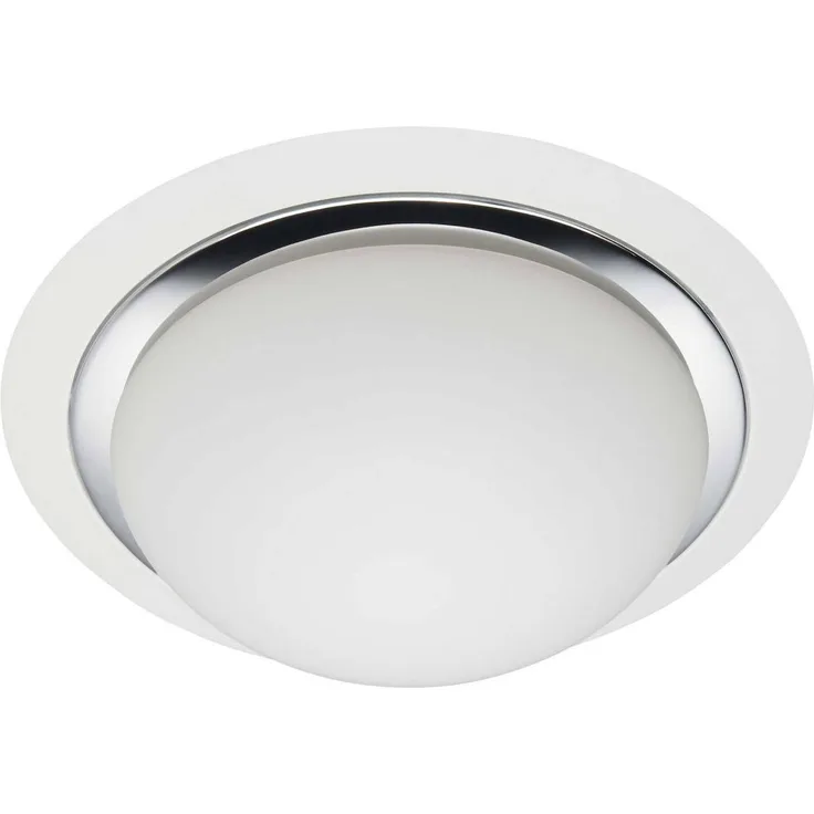 BRILLIANT Lampe Magnolia Deckenleuchte 29cm weiß matt/chrom | 2x A60, E27, 40W, geeignet für Normallampen (nicht enthalten) | IP-Schutzart: 44 - spritzwassergeschützt