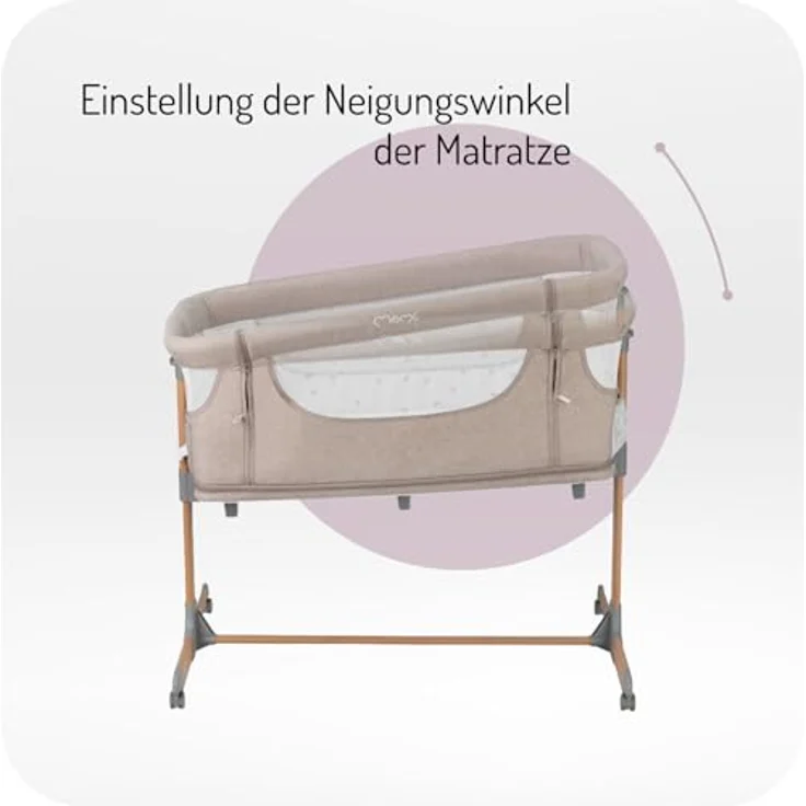 MoMi SMARTBED 4-in-1 Kinderbeistellbetten bis 15 kg, Beistellbett für Babys mit Matratze, Höhenverstellbar – Bild 9