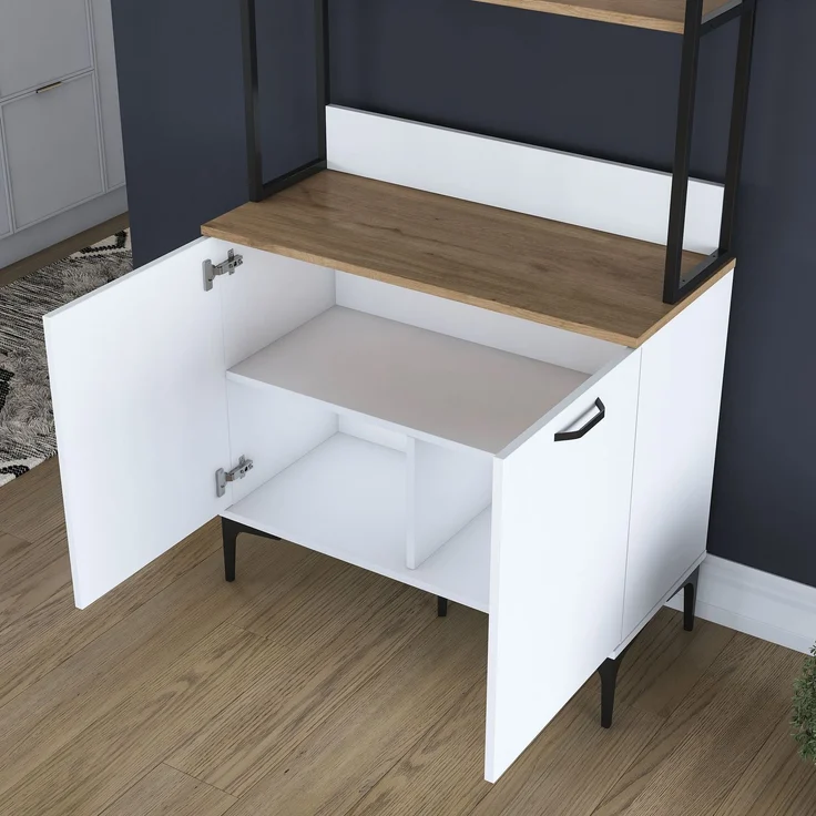 Skye Decor 'JE193 - 3799' Mehrzweckschrank, Walnuss / Weiß, 90,2 x 184,2 x 40 cm – Bild 5