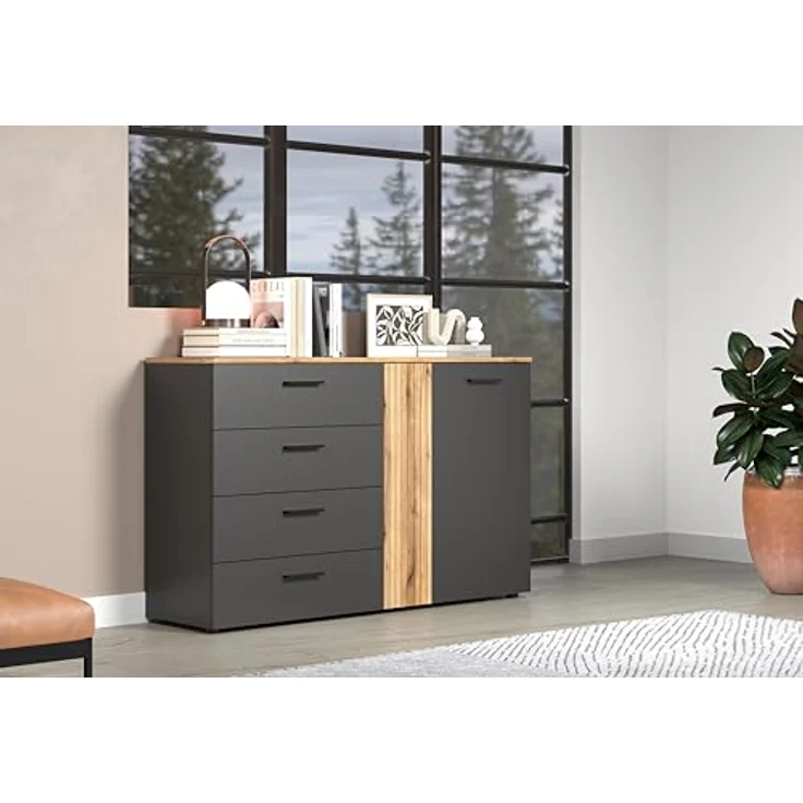 Sideboard Esteban in grau und Eiche Evoke 139 cm – Bild 2