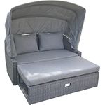 Funktionssofa Monte Carlo aus Alu, Kunststoffgeflecht und mit Sonnendach