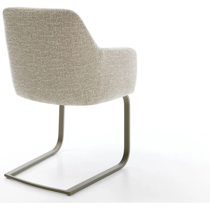 Freischwinger Greg-Flex Webstoff Soft Beige Freischwinger flach Effektfinish Titan Taschenfederkern – Bild 5