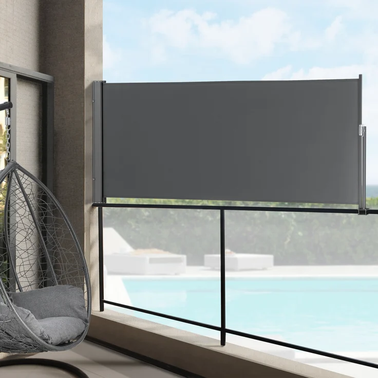 Seitenmarkise Mulhacén 100x300 cm Grau Sichtschutz pro. tec – Bild 2