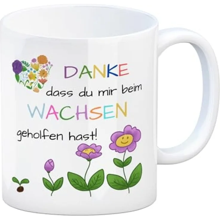 speecheese Tasse Danke dass du mir beim Wachsen geholfen hast Kaffeebecher
