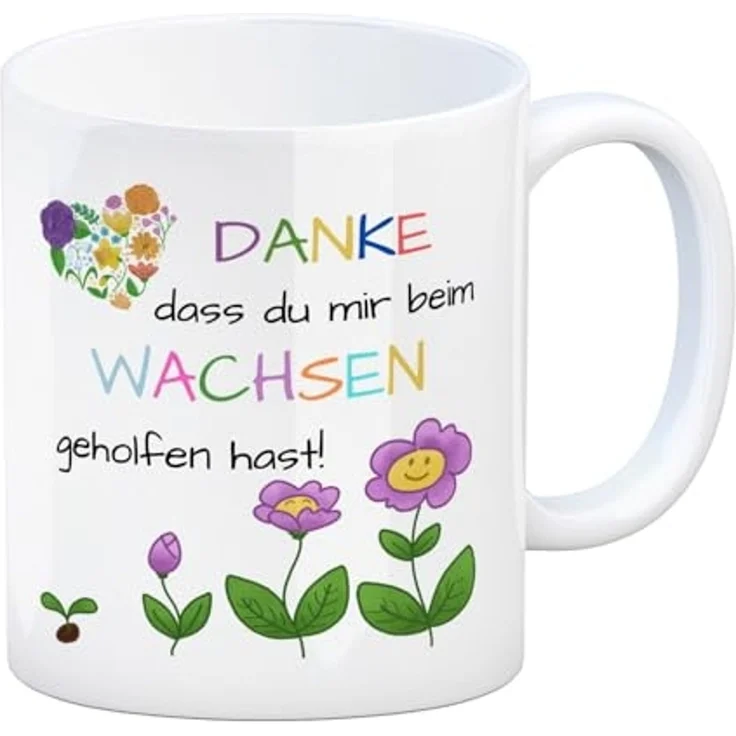 speecheese Tasse Danke dass du mir beim Wachsen geholfen hast Kaffeebecher – Bild 1