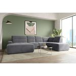 99rooms Wohnlandschaft Elvaro, Sofa, U-Form, Bezug aus Velours PALLADIUM, mit elektrischer Sitztiefenverstellung