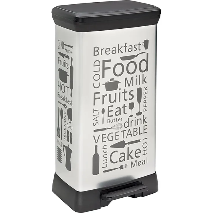 CURVER WASTE BASKET WITH PEDAL 50L /IML KITCHEN SILVER