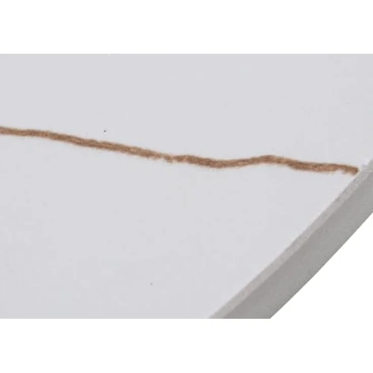 DRW Runder Beistelltisch aus Marmor und Metall in Weiß und Gold, 40x58 cm, 40x58 cm – Bild 5