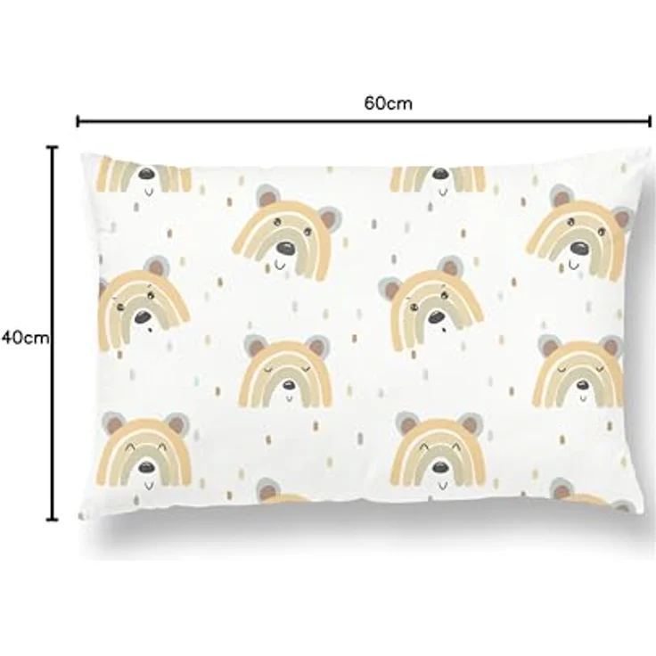 Kinderkissen Mit Kopfkissenbezug Aus Baumwolle- Kopfkissen Geeignet Für 3 Bis 10 Jahre - Größe 60x40 cm - Weiches Kissen Hypoallergen Maschinenwaschbar - Ideal Fürs Bett, Reisen und Schläfchen – Bild 9
