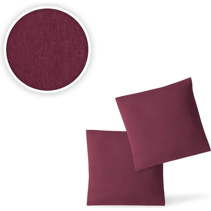 Jersey Kissenbezug, 2er Set, Bordeaux, 40x40 cm – Bild 2