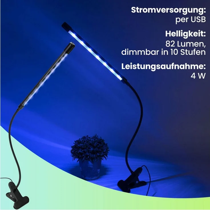 Casativo Pflanzenlampe LED-Pflanzenlampe 360°-Schwanenhals Wachstumslampe 82 lm 20 LEDs, LED (20 LEDs: 10x rot, 10x blau, fest integriert), LED-Pflanzenlicht 3 Lichtmodi, 10 Dimmstufen & Timer mit USB-Anschluss – Bild 3