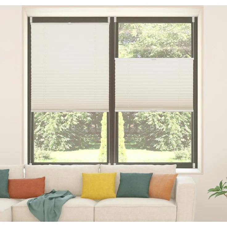 Allesin Plissee ohne Bohren Plissees Klemmfix Beige 115x120 cm(BxH), Plisseerollo Faltrollo mit Klemmträger, Jalousie Rollos für Fenster und Tür, Sichtschutz und Sonnenschutz – Bild 8