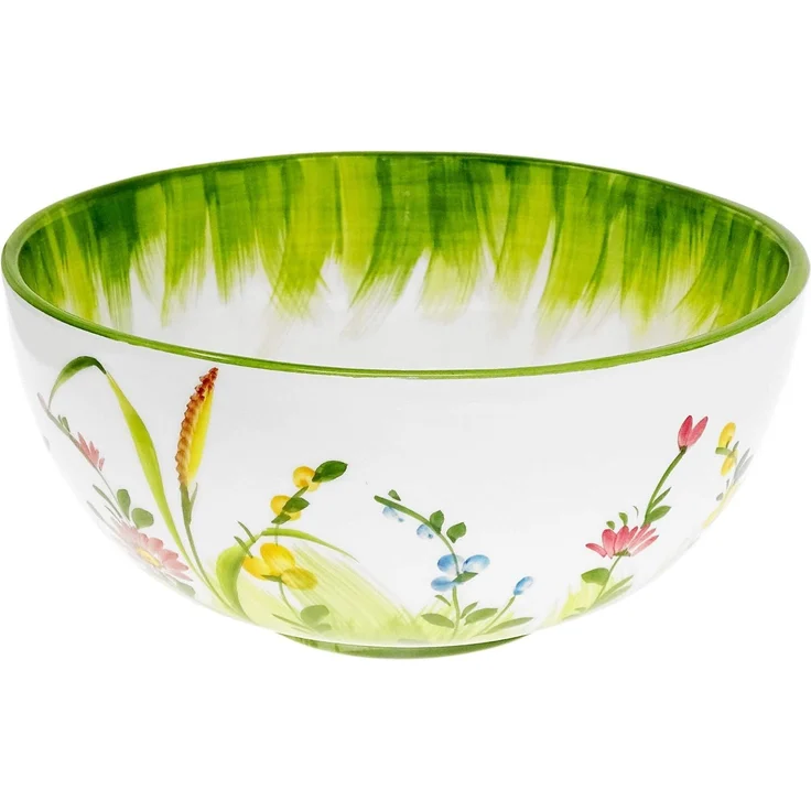 Lashuma Servierschale Blumenwiese, Keramik, (1-tlg), Runde Salatschüssel aus Italien 22 cm Ø – Bild 1