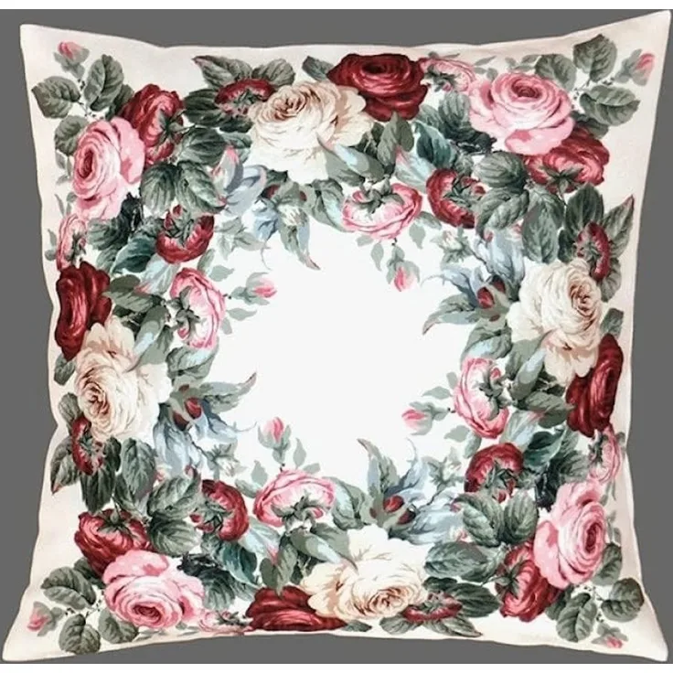 texpot Kissenhülle Kissenhülle 40 x 40 cm weiß bunt mit Rosen Frühling, (1 Stück)