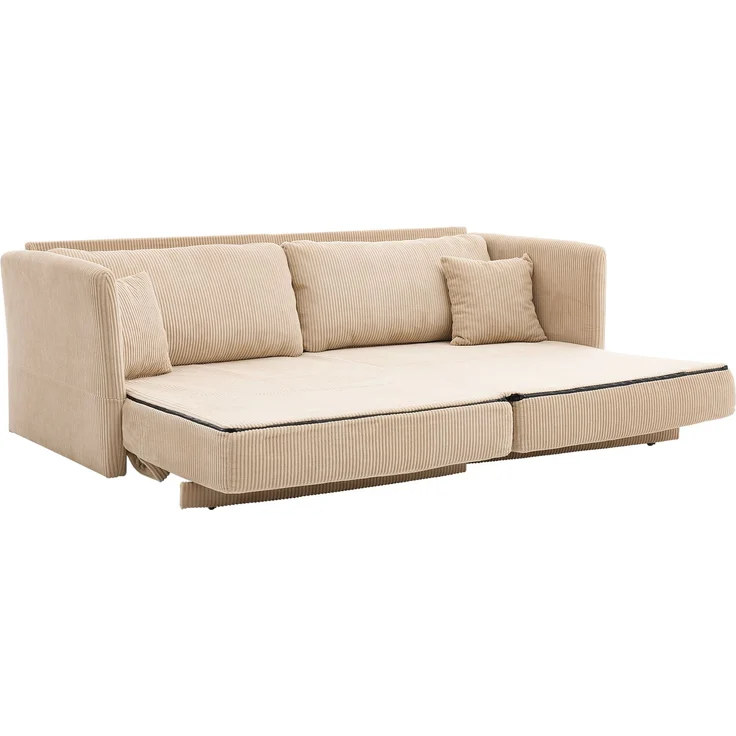 ZUBALIYA Schlafsofa 69.00x23.00 cm, mit Cordbezug, für Wohnzimmer und Apartments, mit stabilem Untergestell, Beige – Bild 17