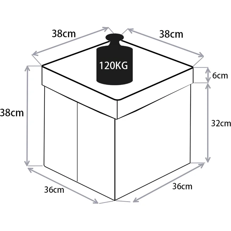 VCM Sitzbank Boxas 921038 Grau H. 38 x B. 38 x T. 38 cm – Bild 5
