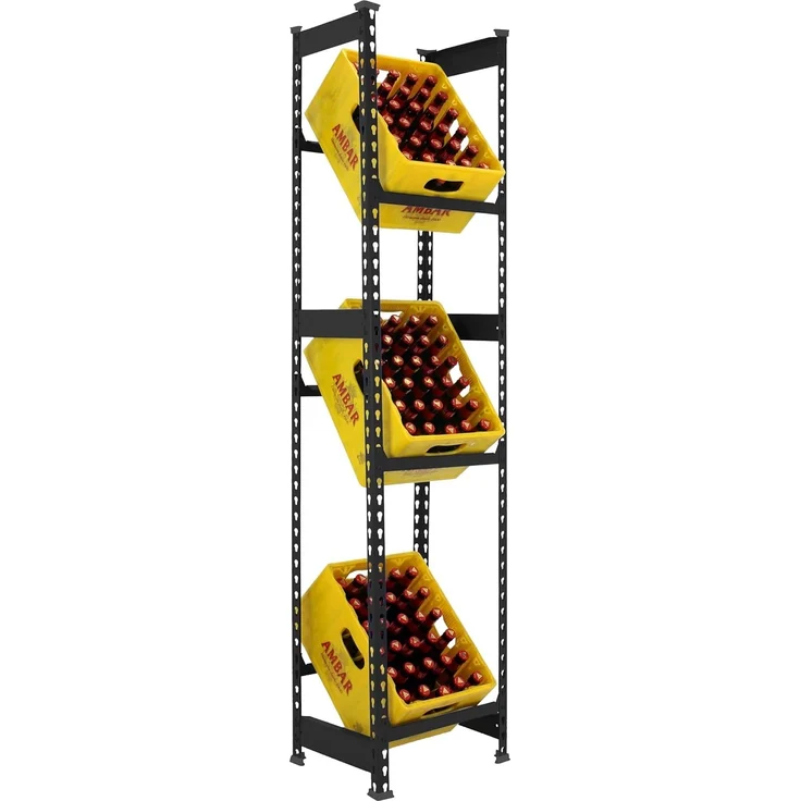 PROREGAL® Standregal Getränkekistenregal Big Elephant HxBxT 180x40x30cm, mehrere Farben, Getränkeregal, Traglast von 100kg pro Ebene, 3 Ebenen für 6 Kisten