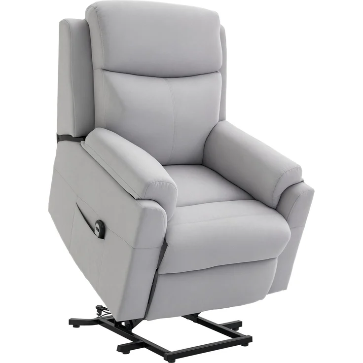 MELAYR, Fernsehsessel mit Aufstehhilfe Elektrisch Relaxsessel mit Liegefunktion, 83 x 89 x 102 cm, Hellgrau – Bild 1