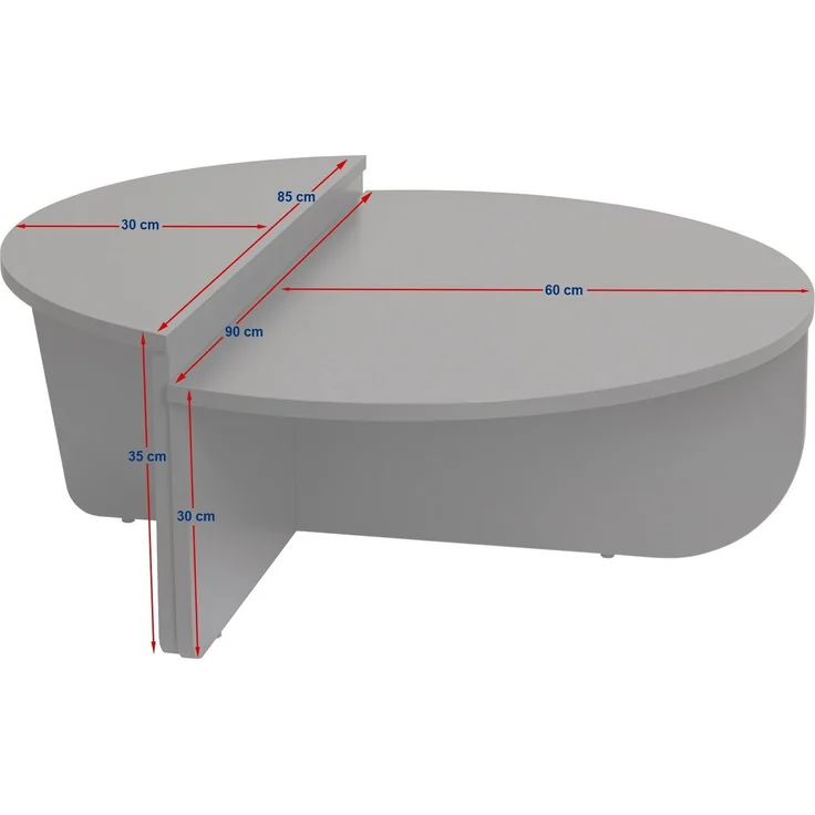 Vente-unique - ALOEVA Couchtisch Holz, Platte Beige - B 60 cm x H 30 cm x L 90 cm – Bild 8