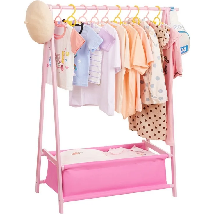 Yorbay Kleiderständer Kinder mit Aufbewahrungsbox, 86x36x106 cm, (Kleiderstange für Kinder), Klappbar – Bild 1