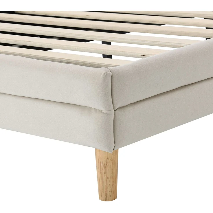 Polsterbett mit RGB LED-Beleuchtung und Lattenrost, 90x200 cm, Einzelbett mit Kopfteil und Lattenrost, Jugendbett, Samt – Bild 9