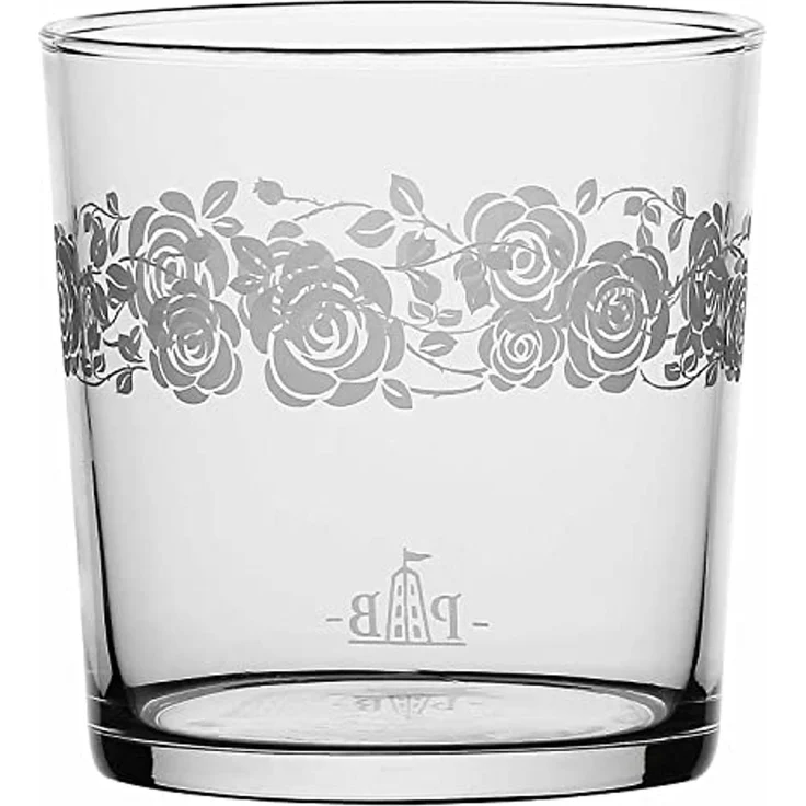 La Porcellana Bianca La Porcellana Bianca Set mit 6 Gläsern mit dickem Boden, Rosen, 350 ml P401000005Z – Bild 1