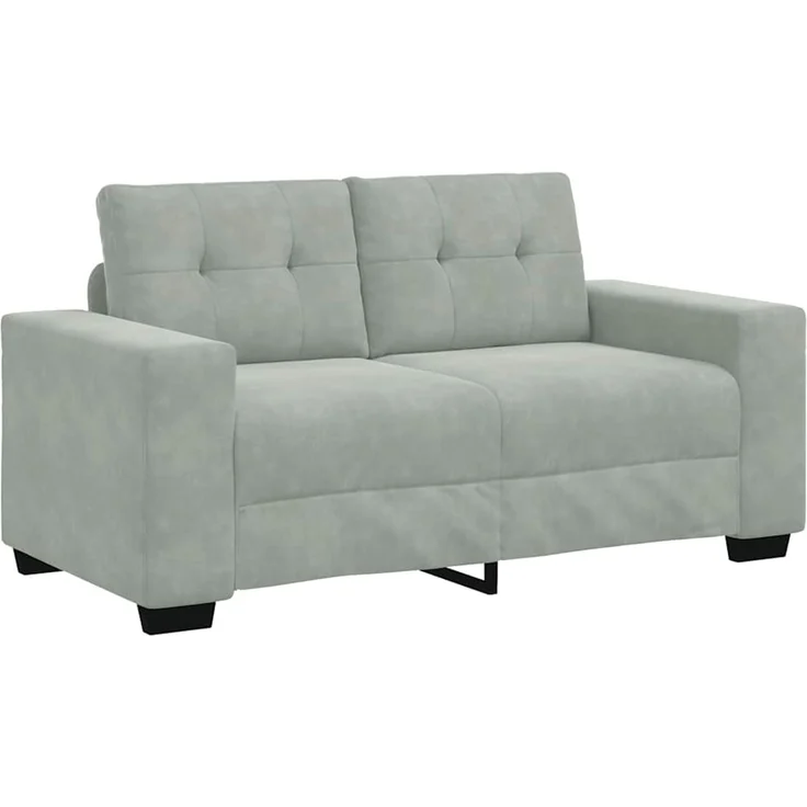 vidaXL Zweisitzer-Sofa Hellgrau 160x77x82 cm Samt 4105110 – Bild 2