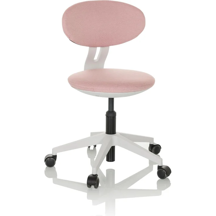 hjh OFFICE Kinderdrehstuhl mitwachsend MINIMOVO Kinder Bürostuhl höhenverstellbar, Schreibtischstuhl ohne Armlehnen, Stoff Rosa
