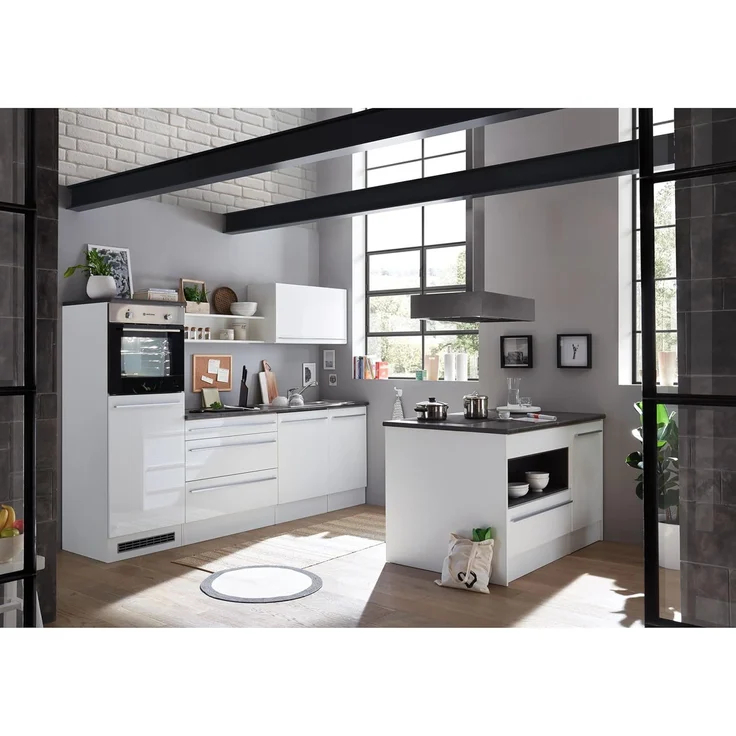 Bega BBK Küchenblock mit E-Geräten JAZZ 6 - Küche in Weiß Hochglanz-Stone dark – Bild 6