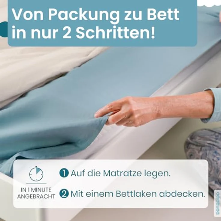 BANBALOO - Rausfallschutz für Kinderbett - Bettrolle für Kleinkinder Bett, Randkissen mit Memory-Schaum-Polsterung, Bettschutzgitter - Rutschfestes Tragbares Trennkissen - Bettgitter Rausfallschutz – Bild 4