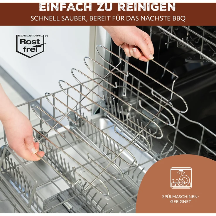 eluno Spareribs Halter, für bis zu 6 Spareribs für Smoker, Grill und Backofen, aus hochwertigem Edelstahl – Bild 6