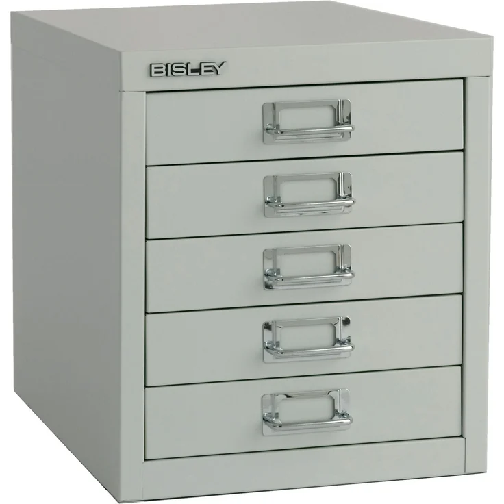Bisley Schubladenschrank aus Metall für DIN A4 in lichtgrau Schrank mit 5 Schubladen Büroschrank Werkzeugschrank, L125-645 – Bild 1