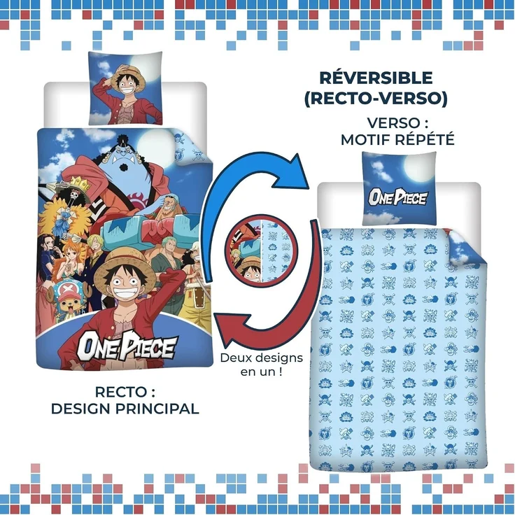 One Piece Bettwäsche Set 140 × 200 cm mit Kissenbezug 65 × 65 cm für Schlafzimmer – Bild 7