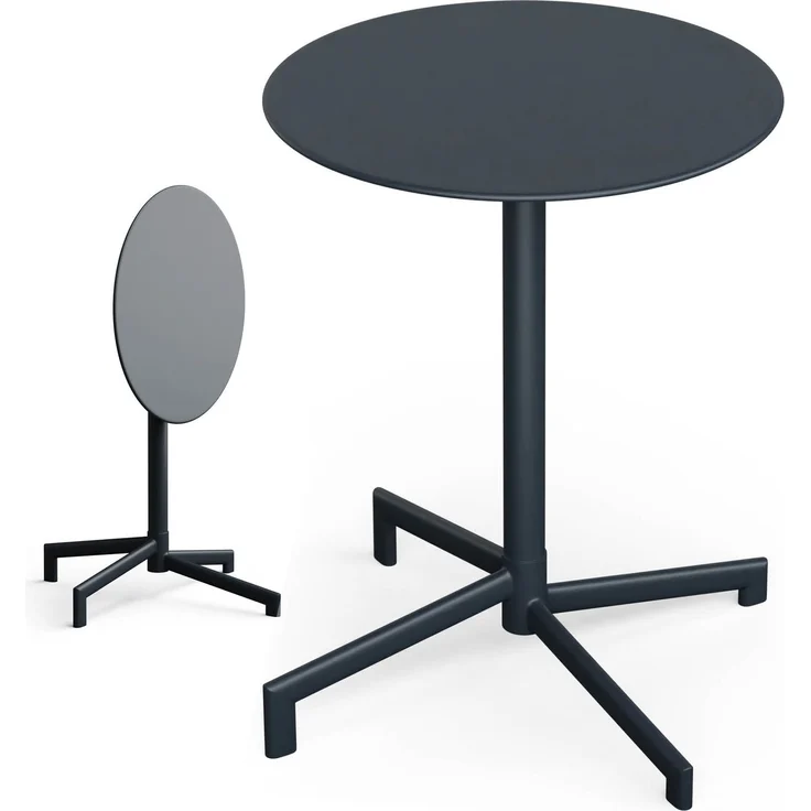 Blumfeldt Bistrotisch – 60 cm Rund Klappbar Outdoor-Tisch, Wetterfester Stahl, Platzsparend, Ideal für Garten, Balkon, Terrasse – Bild 1