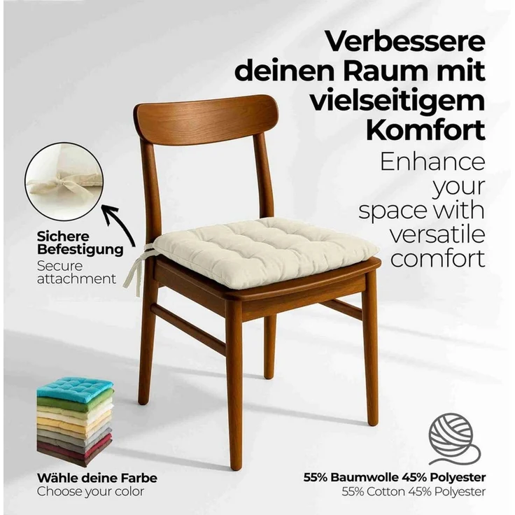 etérea Himmlische Qualität Sitzkissen etérea Sitzkissen Stuhlkissen Basic Auflage und – Bild 4