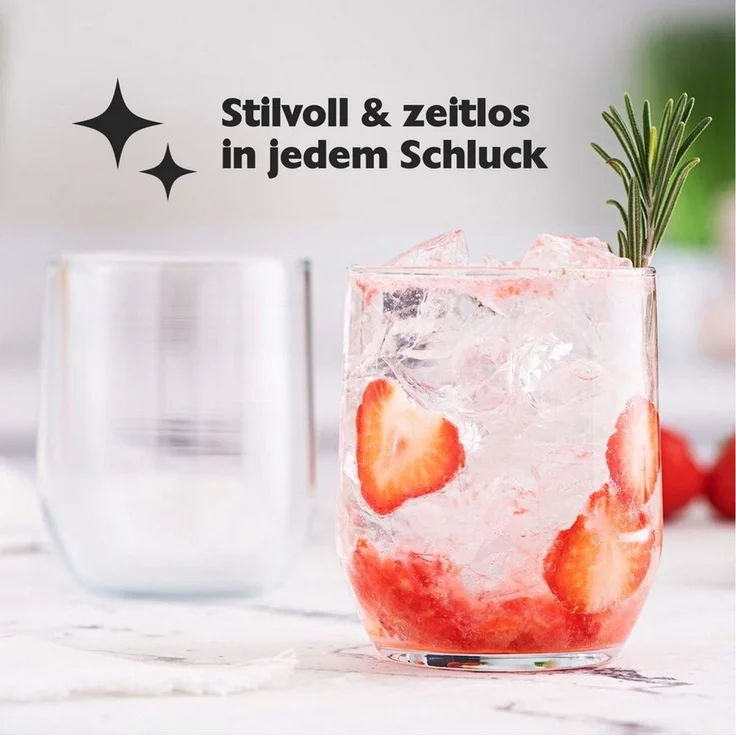 KONZEPT Gläser-Set Trinkgläser Set 6/12-teilig, Transparente 300ml, 6-tlg, Wassergläser Set, Ideal für Saft, Cocktails, Eiskaffee – Bild 2