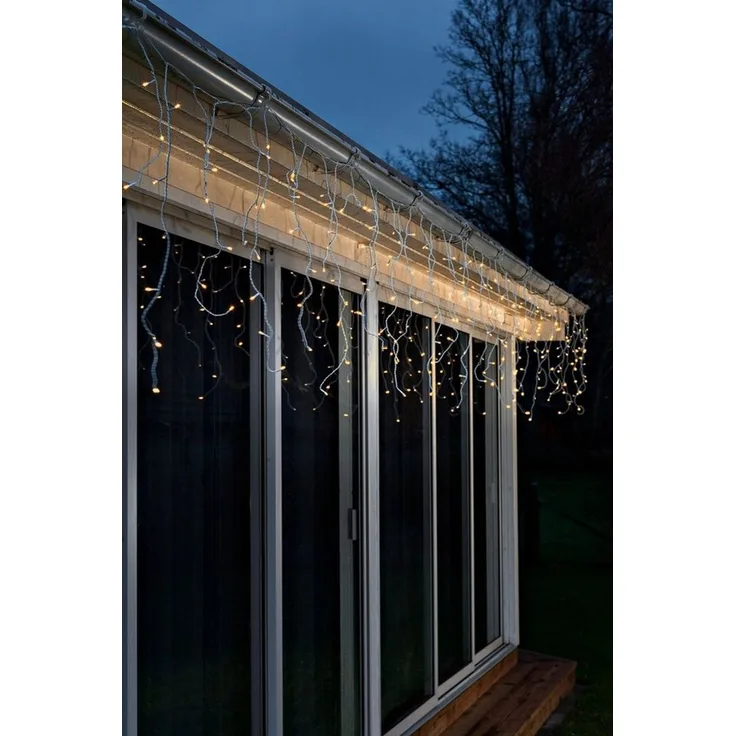 KONSTSMIDE No. 2733-802 LED Eisregen Lichtervorhang 200x bernsteinfarbene Dioden
