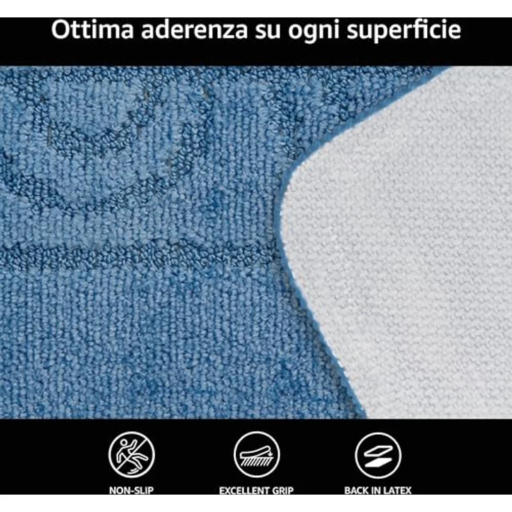 Comart, Teppich Nicole, für Badezimmer, synthetischer Stoff, rutschfeste Unterseite, Hellblau, 67x100 cm – Bild 6
