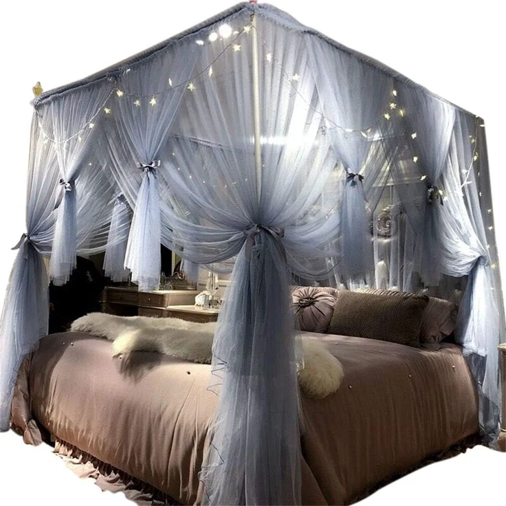 Joyreap Betthimmel mit 4 Ecken für Mädchen und Erwachsene, königliches, luxuriöses, 119.4 cm Bx198.1 cm L, Doppelbett – Bild 1