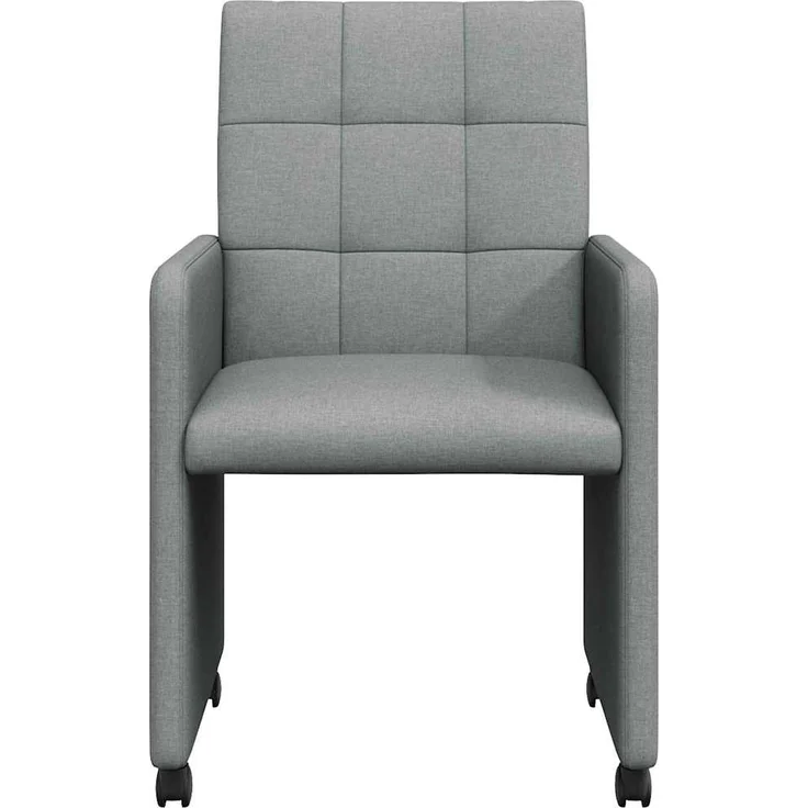 vidaXL Esszimmerstühle mit Rollen 2 pcs Hellgrau 58 x 65 x 94 cm Stoff 42017829 – Bild 3