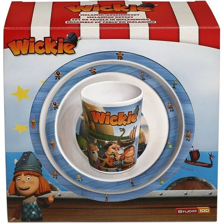 Wickie Geschirr-Set Wickie und die starken Männer, Geschirr-Set 3 tlg. (3-tlg), Melamin